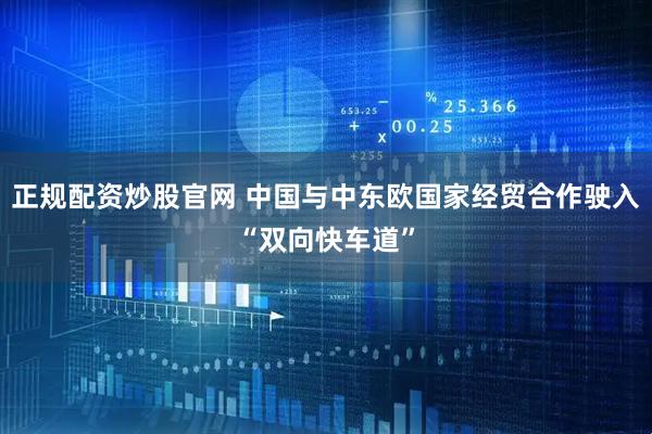 正规配资炒股官网 中国与中东欧国家经贸合作驶入“双向快车道”